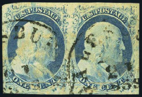 Value of US Stamps Scott Cat. #7 - 1c 1851 Franklin. Harmer-Schau Auction Galleries, Aug 2012, Sale 94, Lot 990