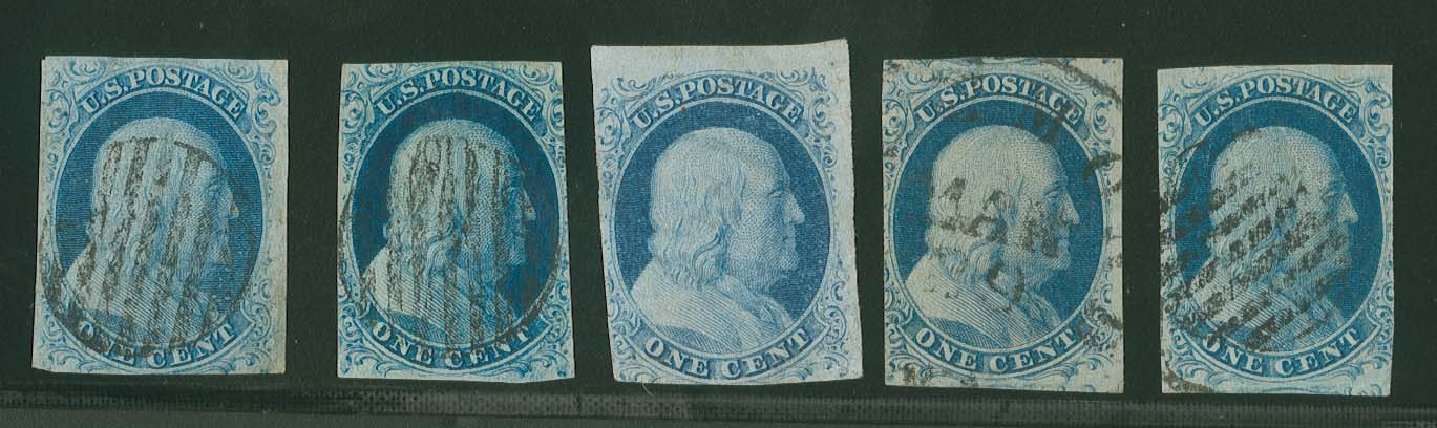 US Stamp Price Scott Catalog # 7: 1851 1c Franklin. H.R. Harmer, Oct 2014, Sale 3006, Lot 1020