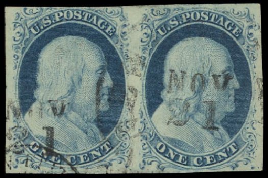 Cost of US Stamps Scott Catalogue # 7 - 1c 1851 Franklin. Daniel Kelleher Auctions, Oct 2012, Sale 632, Lot 930