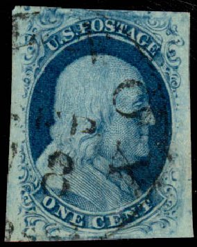 Value of US Stamps Scott Catalog # 7 - 1c 1851 Franklin. Daniel Kelleher Auctions, Sep 2013, Sale 639, Lot 3100