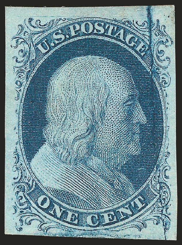 Costs of US Stamp Scott Cat. # 7: 1c 1851 Franklin. Robert Siegel Auction Galleries, Jan 2009, Sale 968, Lot 10