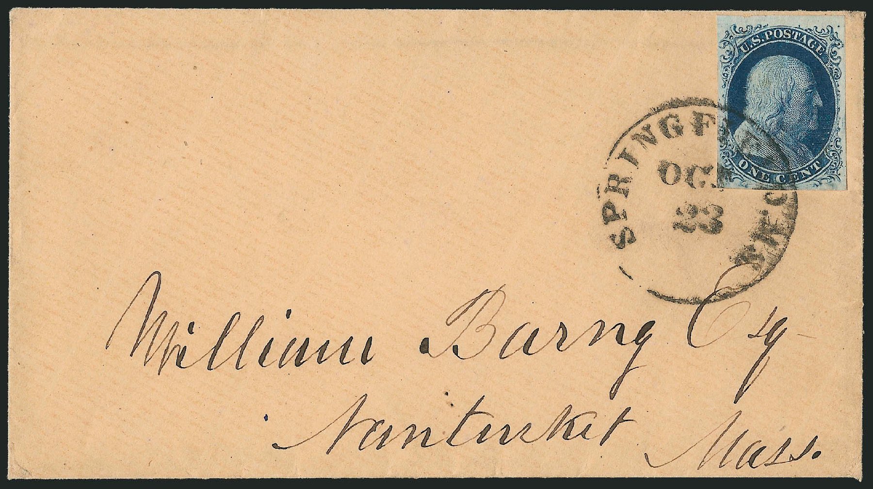 US Stamps Value Scott Cat. #7: 1c 1851 Franklin. Robert Siegel Auction Galleries, Sep 2010, Sale 994, Lot 1110