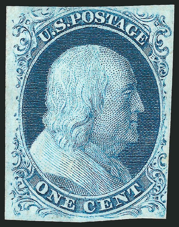 Cost of US Stamp Scott Catalogue # 7: 1851 1c Franklin. Robert Siegel Auction Galleries, Sep 2010, Sale 994, Lot 640