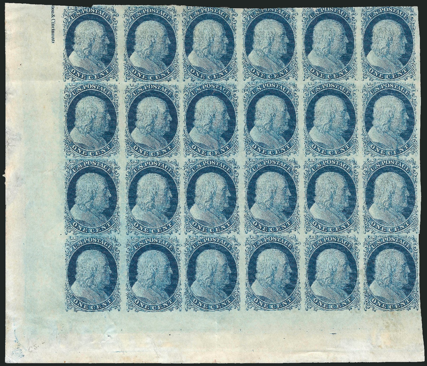 Costs of US Stamps Scott Cat. 7 - 1851 1c Franklin. Robert Siegel Auction Galleries, Sep 2010, Sale 994, Lot 910