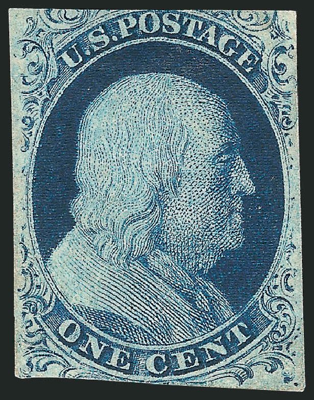 Prices of US Stamps Scott Catalog # 7: 1c 1851 Franklin. Robert Siegel Auction Galleries, Sep 2010, Sale 994, Lot 990