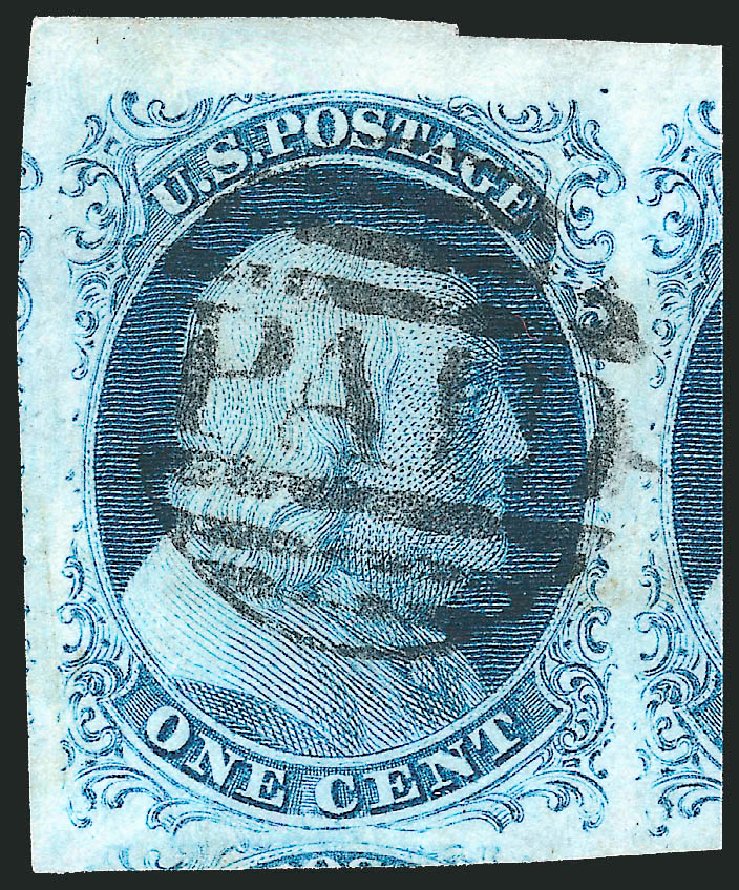 US Stamp Values Scott Catalog 7: 1c 1851 Franklin. Robert Siegel Auction Galleries, Dec 2010, Sale 998, Lot 10