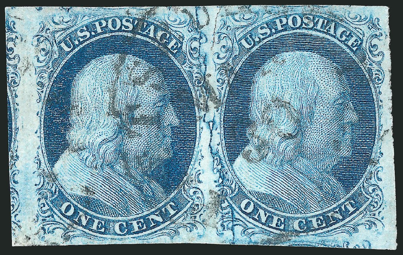 US Stamps Values Scott #7 - 1c 1851 Franklin. Robert Siegel Auction Galleries, Dec 2010, Sale 998, Lot 320