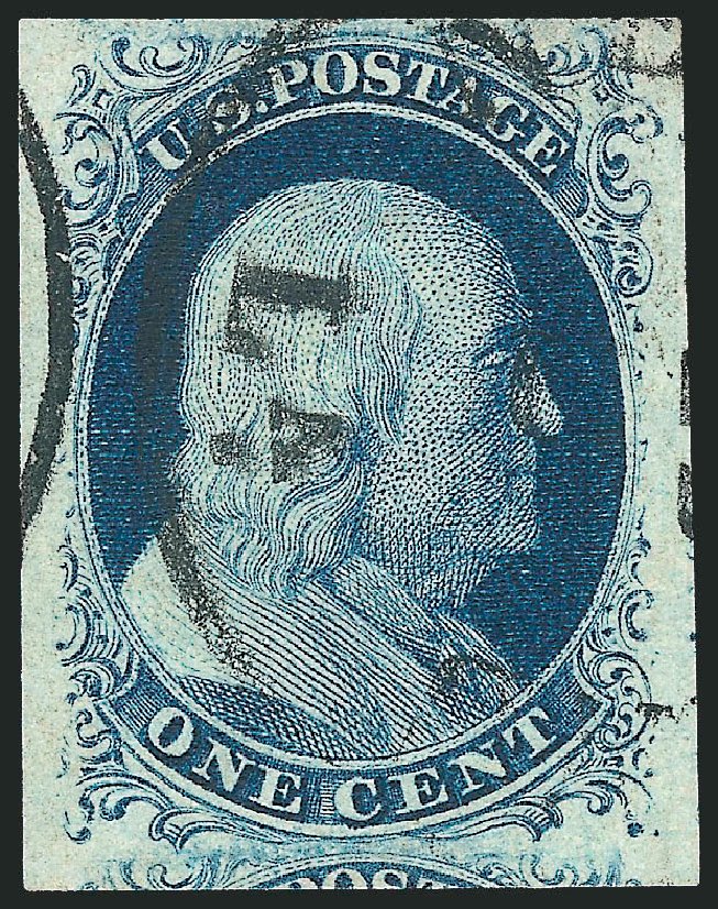 US Stamps Value Scott Cat. # 7: 1c 1851 Franklin. Robert Siegel Auction Galleries, Dec 2010, Sale 998, Lot 340