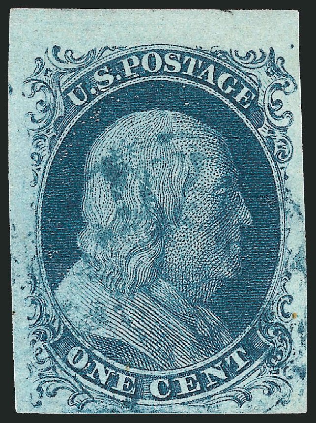 US Stamps Values Scott Cat. 7 - 1c 1851 Franklin. Robert Siegel Auction Galleries, Dec 2010, Sale 998, Lot 400