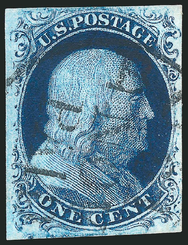 Value of US Stamps Scott Cat. #7 - 1851 1c Franklin. Robert Siegel Auction Galleries, Dec 2010, Sale 998, Lot 410