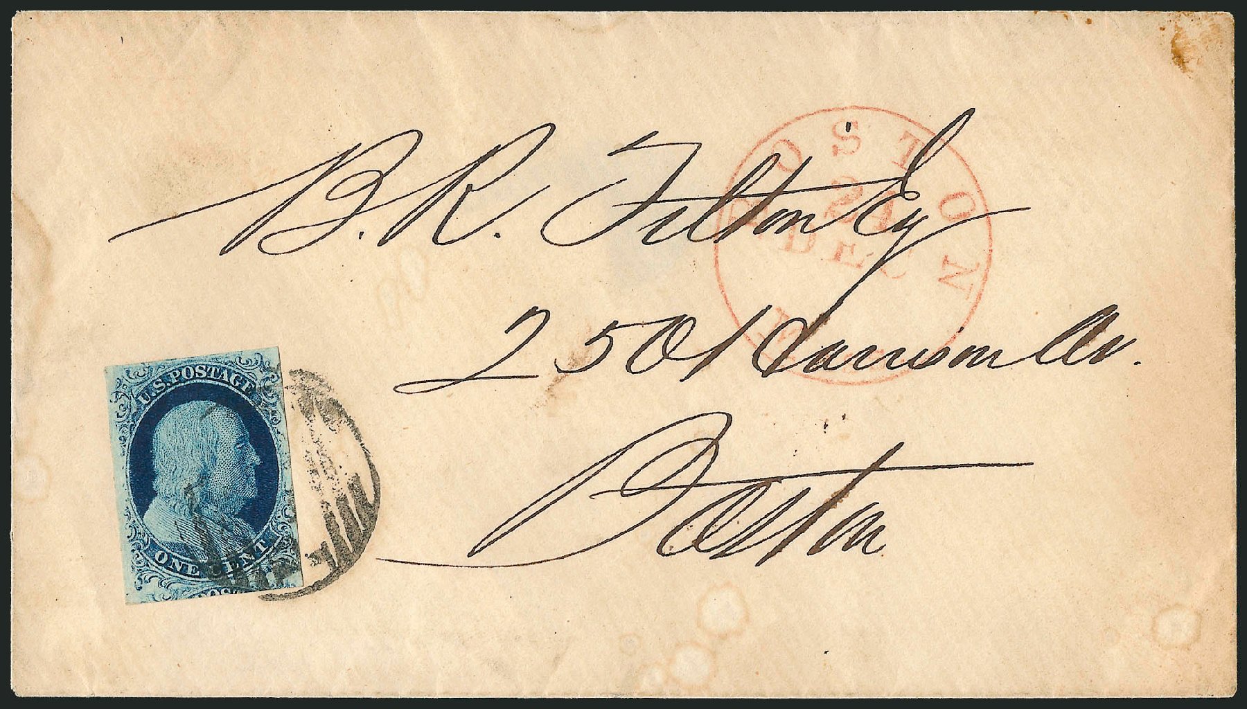 Value of US Stamp Scott Catalogue 7 - 1c 1851 Franklin. Robert Siegel Auction Galleries, Dec 2010, Sale 998, Lot 420