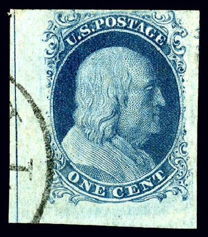 Value of US Stamp Scott Cat. # 7: 1851 1c Franklin. Matthew Bennett International, Dec 2008, Sale 330, Lot 1351