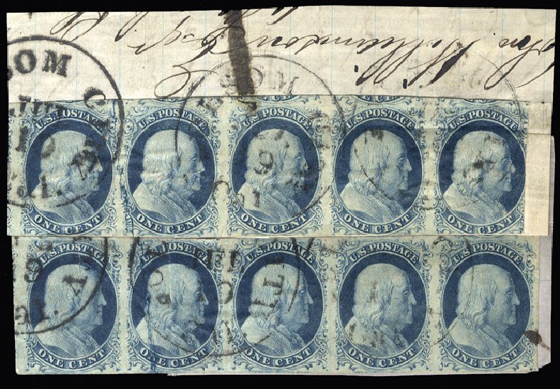 Cost of US Stamps Scott # 7: 1c 1851 Franklin. Cherrystone Auctions, Jan 2015, Sale 201501, Lot 41