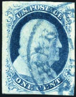 Costs of US Stamps Scott Catalogue 7 - 1c 1851 Franklin. Harmer-Schau Auction Galleries, Feb 2010, Sale 84, Lot 1241