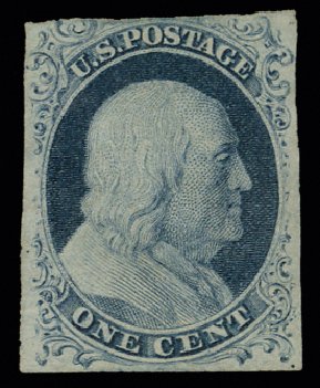 Prices of US Stamps Scott Cat. # 7: 1c 1851 Franklin. H.R. Harmer, May 2014, Sale 3005, Lot 1021