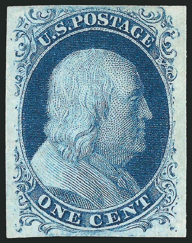 US Stamp Value Scott Catalog 7 - 1851 1c Franklin. Robert Siegel Auction Galleries, Mar 2011, Sale 1007, Lot 2101