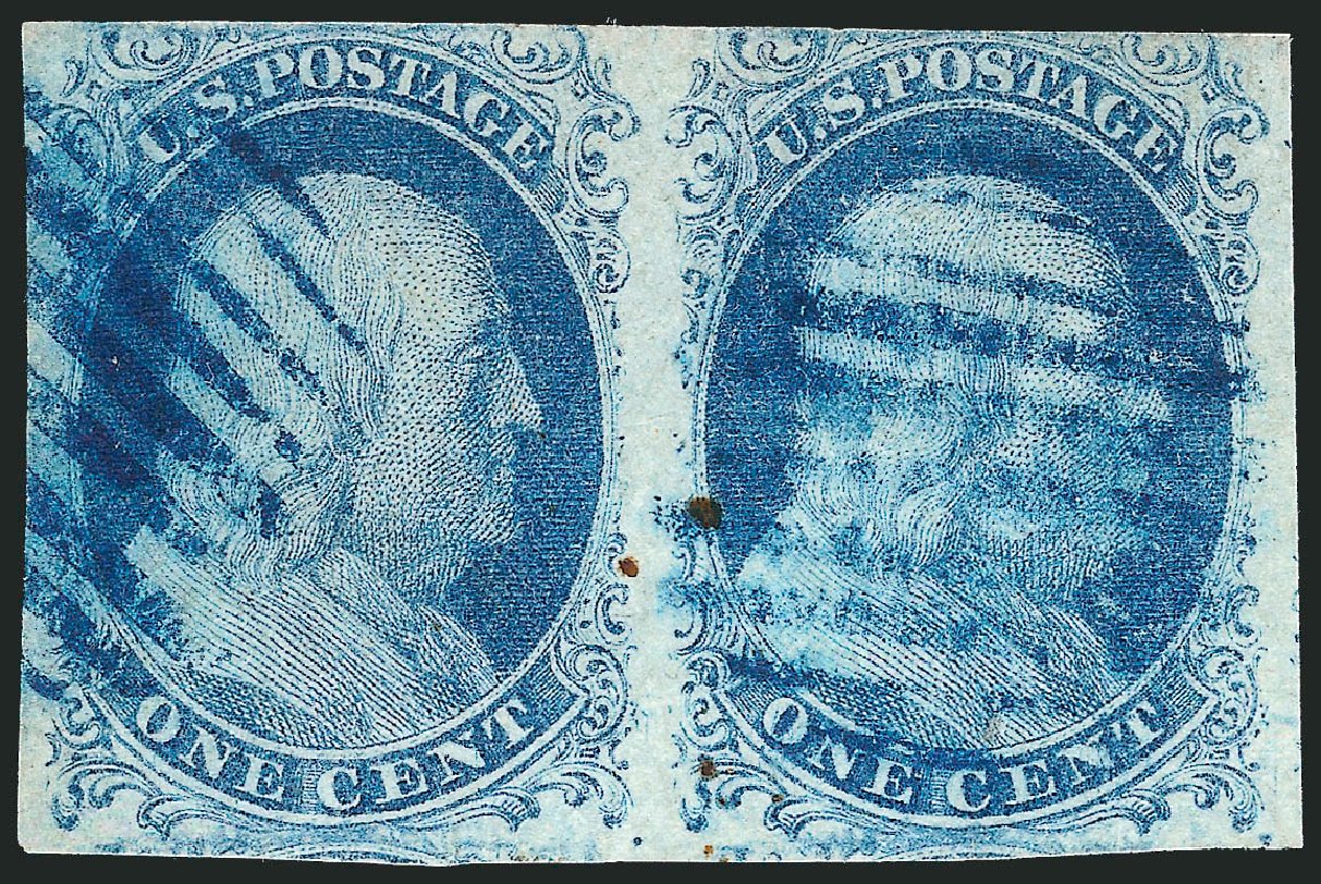 US Stamps Value Scott Catalog #7 - 1851 1c Franklin. Robert Siegel Auction Galleries, Mar 2012, Sale 1019, Lot 331