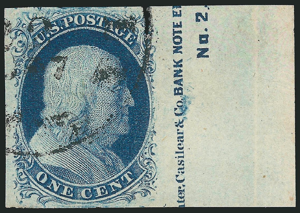 US Stamps Prices Scott #7: 1851 1c Franklin. Robert Siegel Auction Galleries, Jun 2012, Sale 1024, Lot 21