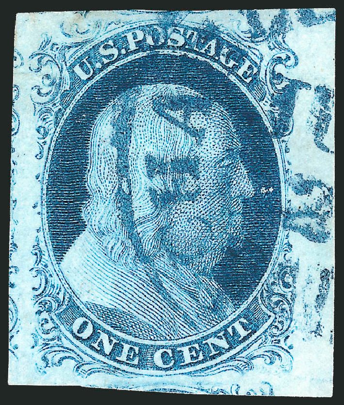 US Stamps Values Scott #7: 1c 1851 Franklin. Robert Siegel Auction Galleries, Dec 2013, Sale 1062, Lot 61