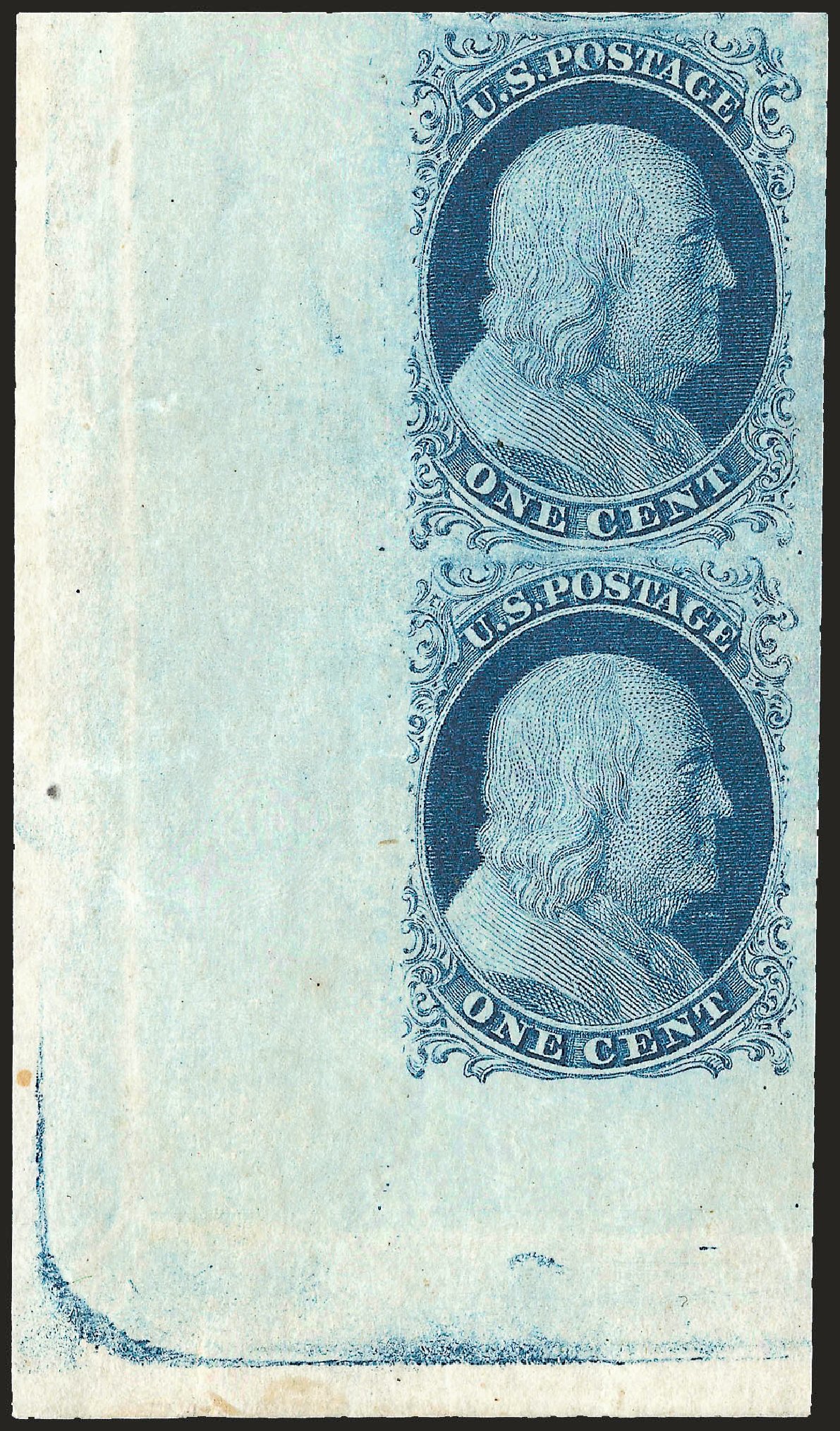 US Stamps Prices Scott Cat. # 7 - 1c 1851 Franklin. Robert Siegel Auction Galleries, Jan 2009, Sale 968, Lot 11