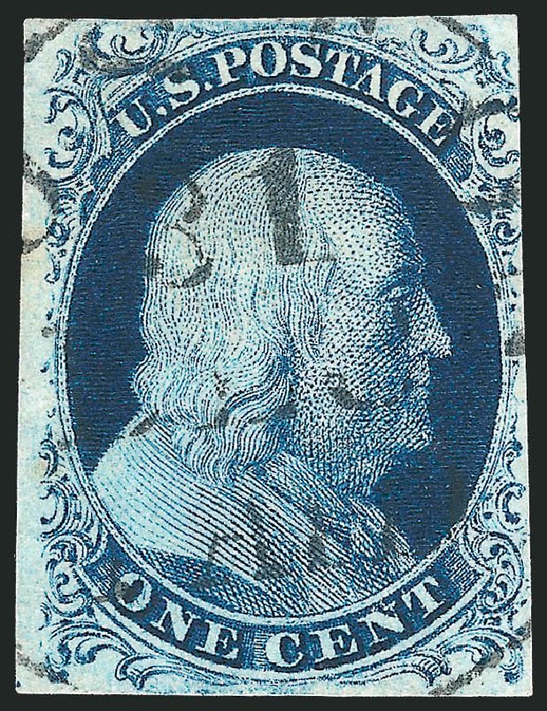 Costs of US Stamps Scott Catalogue 7: 1c 1851 Franklin. Robert Siegel Auction Galleries, Sep 2010, Sale 994, Lot 1051