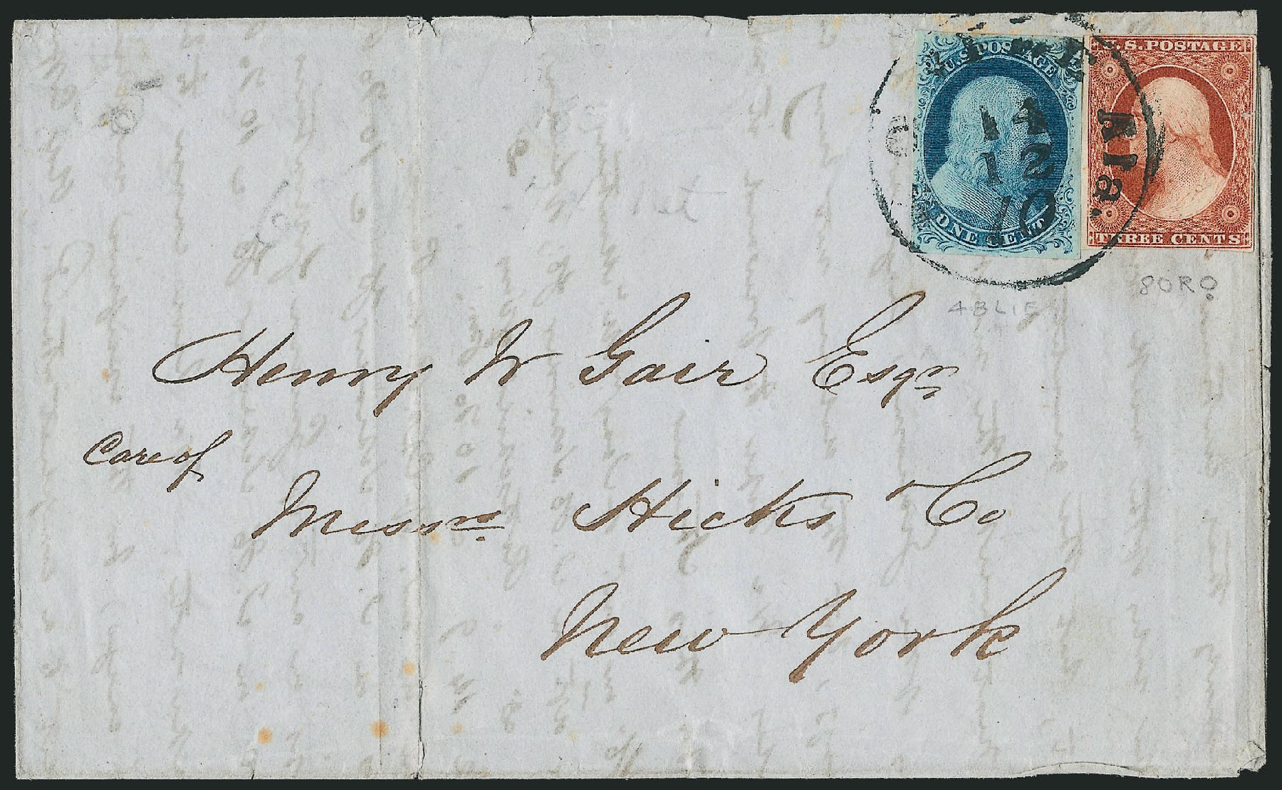 Prices of US Stamp Scott Catalog 7: 1c 1851 Franklin. Robert Siegel Auction Galleries, Sep 2010, Sale 994, Lot 711