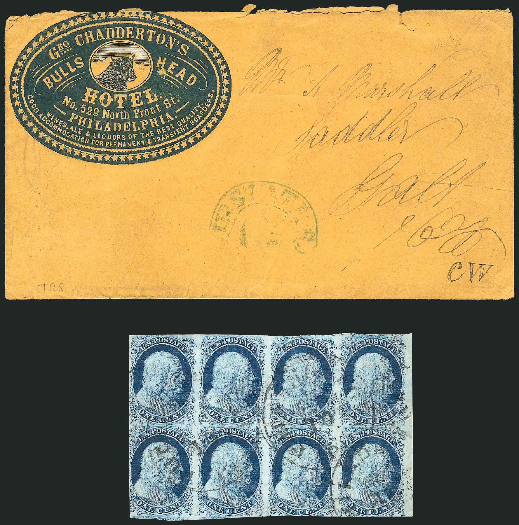 US Stamps Values Scott Catalog #7 - 1c 1851 Franklin. Robert Siegel Auction Galleries, Sep 2010, Sale 994, Lot 911