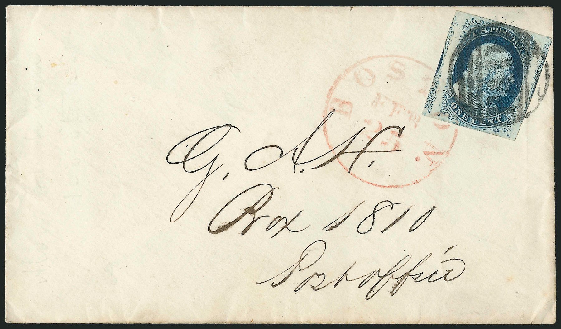 Costs of US Stamp Scott Catalogue #7: 1851 1c Franklin. Robert Siegel Auction Galleries, Dec 2010, Sale 998, Lot 371