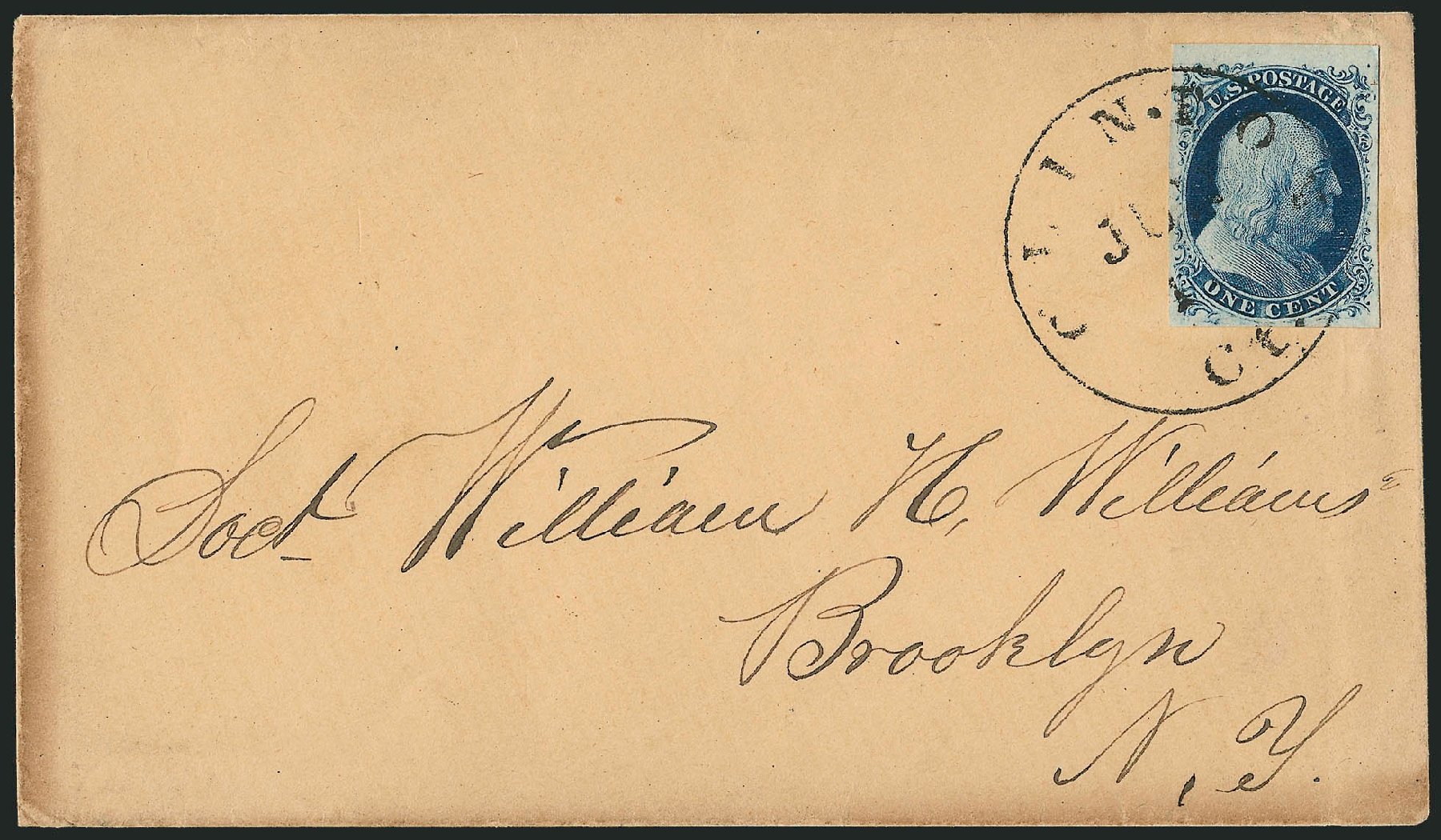 US Stamps Price Scott Catalog #7 - 1c 1851 Franklin. Robert Siegel Auction Galleries, Dec 2010, Sale 998, Lot 431