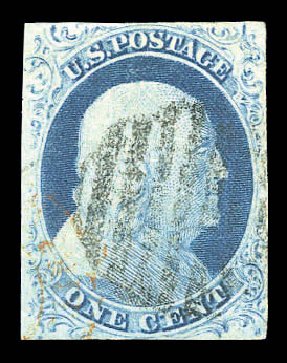 US Stamp Value Scott Cat. #7: 1c 1851 Franklin. Matthew Bennett International, Sep 2010, Sale 333, Lot 3264