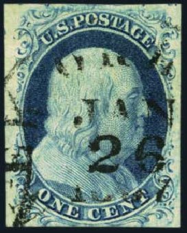 US Stamps Price Scott Catalogue #7 - 1c 1851 Franklin. Harmer-Schau Auction Galleries, May 2012, Sale 93, Lot 244