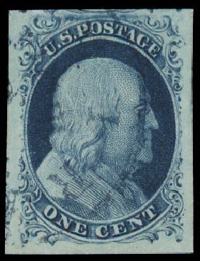 US Stamp Prices Scott Catalog 7 - 1851 1c Franklin. Daniel Kelleher Auctions, Jan 2012, Sale 628, Lot 204