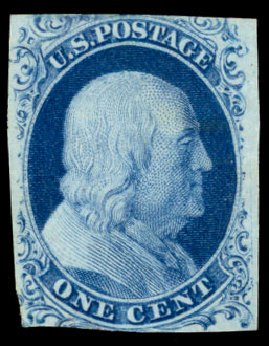 US Stamp Value Scott # 7: 1c 1851 Franklin. Daniel Kelleher Auctions, Dec 2013, Sale 640, Lot 24