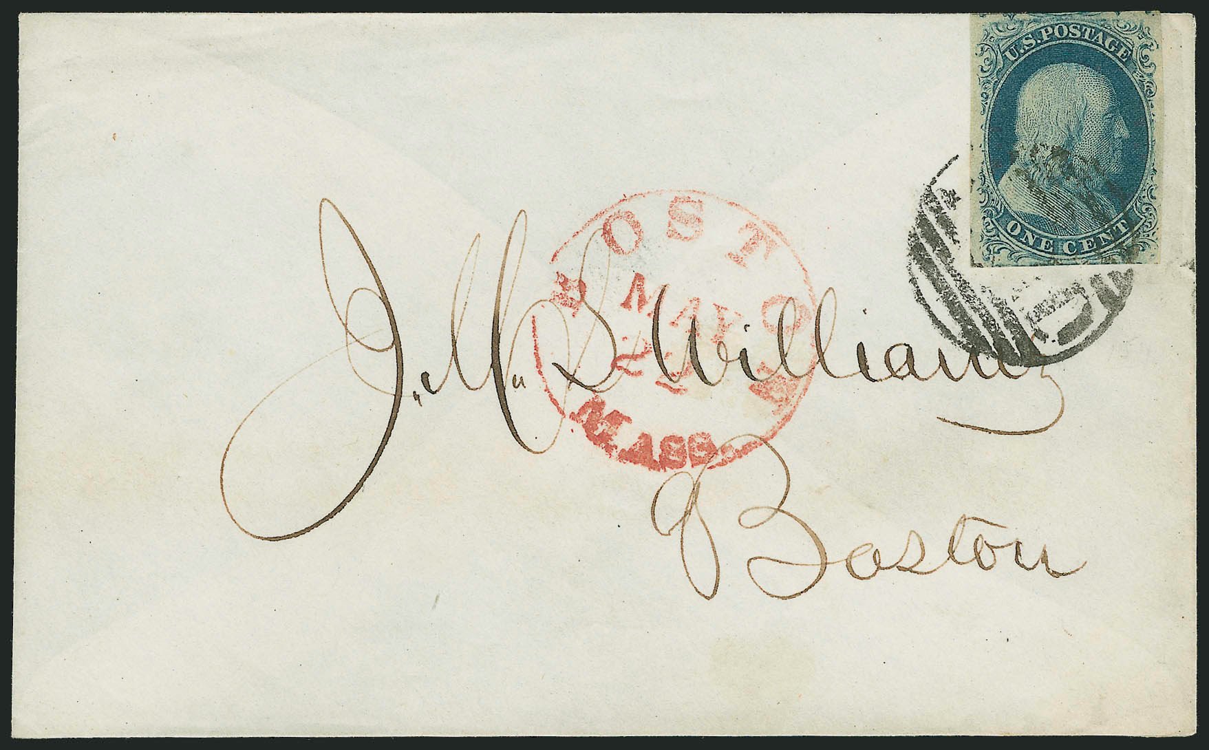 Price of US Stamps Scott Catalogue 7: 1c 1851 Franklin. Robert Siegel Auction Galleries, Dec 2010, Sale 1002, Lot 3684