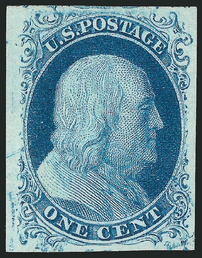 Value of US Stamp Scott Catalog # 7: 1851 1c Franklin. Robert Siegel Auction Galleries, Jun 2012, Sale 1026, Lot 1134