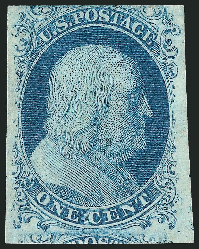 Value of US Stamp Scott Cat. # 7 - 1851 1c Franklin. Robert Siegel Auction Galleries, Jul 2013, Sale 1050, Lot 74