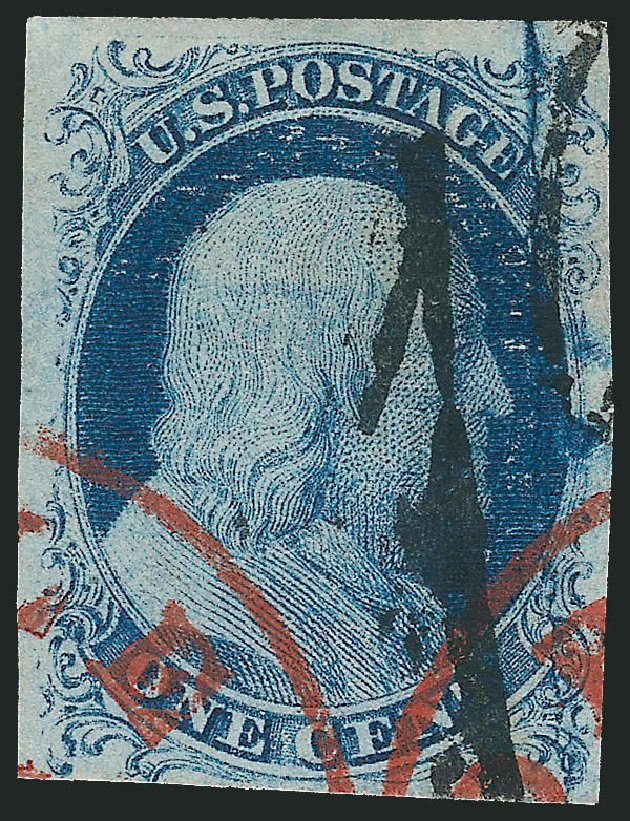 US Stamp Values Scott Catalog 7 - 1c 1851 Franklin. Robert Siegel Auction Galleries, Jul 2014, Sale 1077, Lot 44