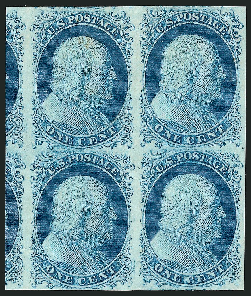 Value of US Stamp Scott Catalog 7: 1c 1851 Franklin. Robert Siegel Auction Galleries, Apr 2015, Sale 1096, Lot 14