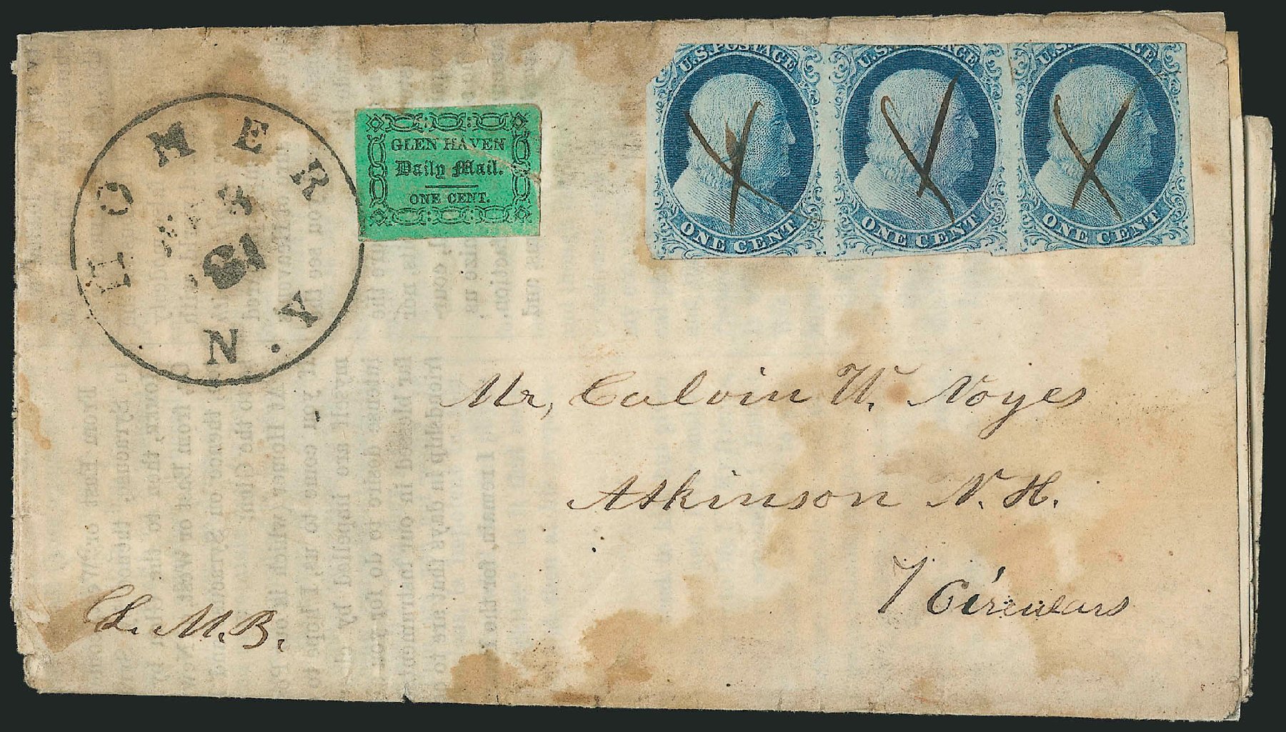US Stamp Values Scott 7: 1851 1c Franklin. Robert Siegel Auction Galleries, Jun 2015, Sale 1105, Lot 2544