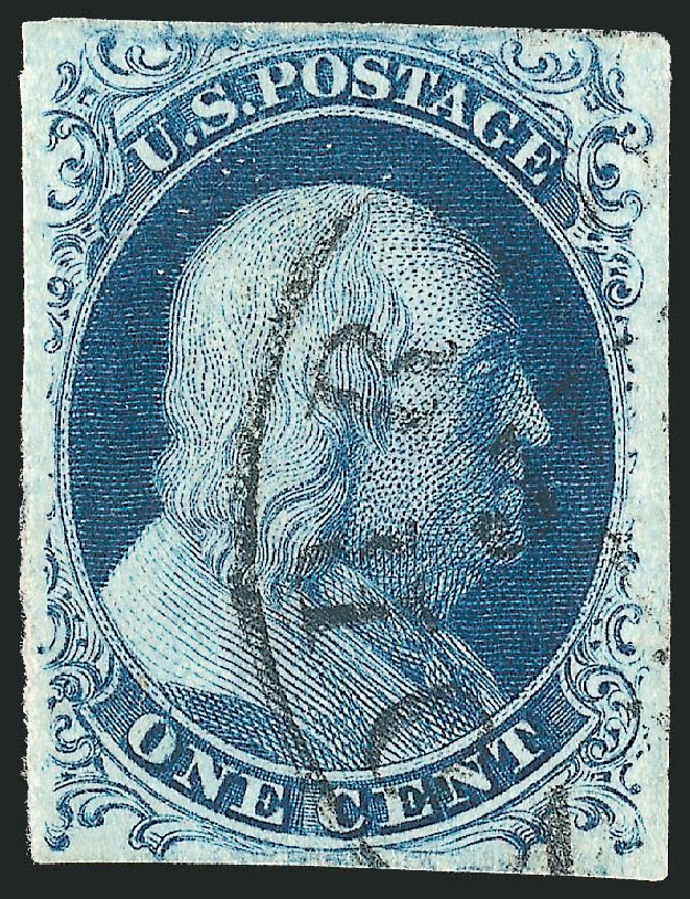 Costs of US Stamps Scott Catalog #7 - 1c 1851 Franklin. Robert Siegel Auction Galleries, Sep 2010, Sale 994, Lot 1034
