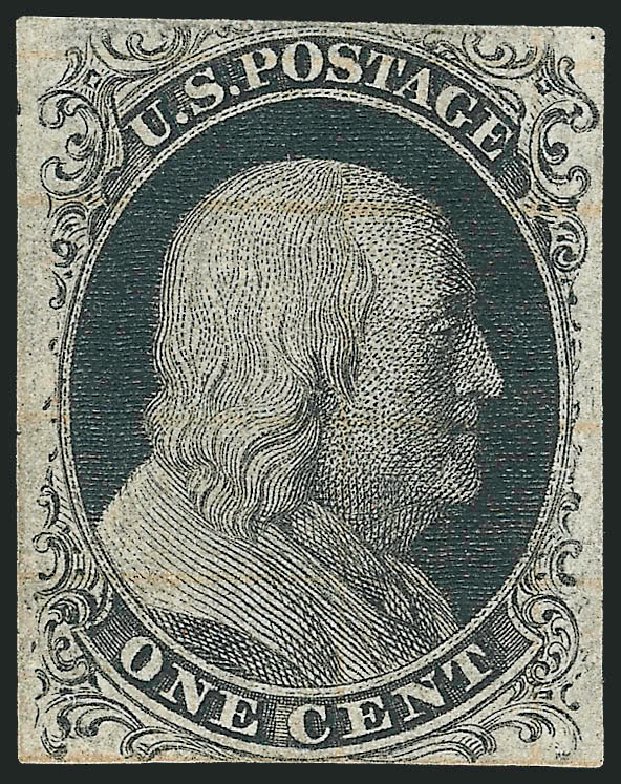 Prices of US Stamps Scott Catalog 7: 1c 1851 Franklin. Robert Siegel Auction Galleries, Sep 2010, Sale 994, Lot 604