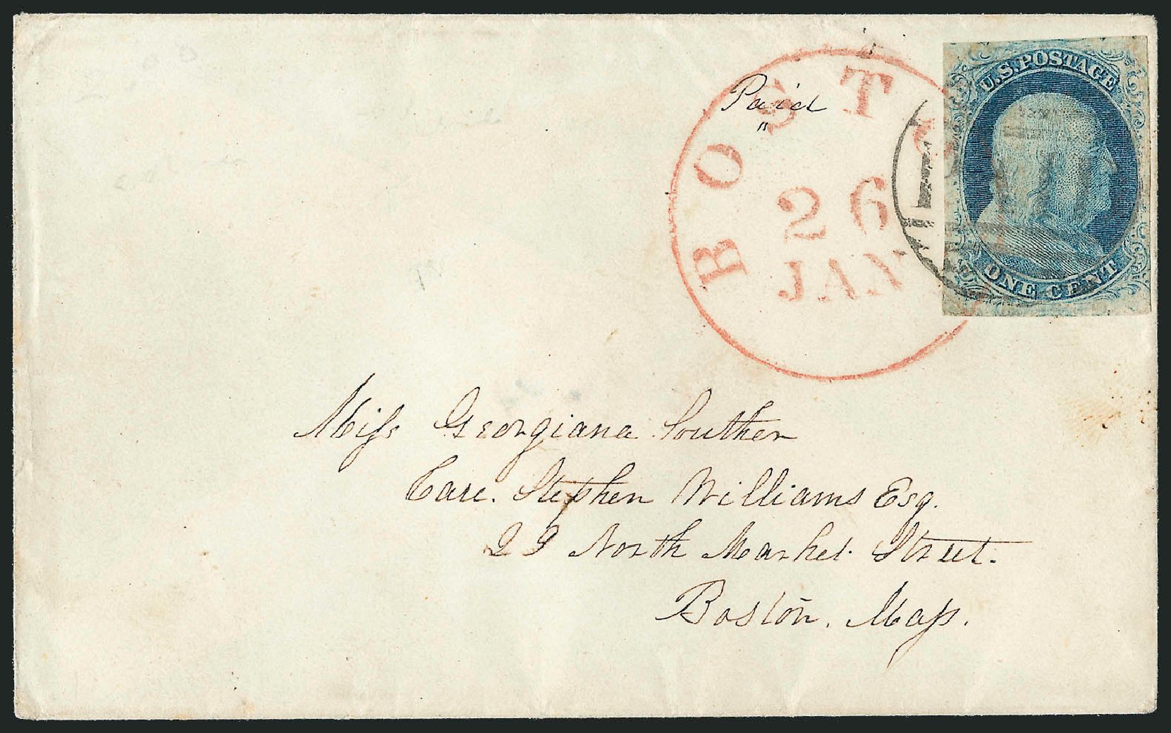 Price of US Stamp Scott Cat. 7: 1851 1c Franklin. Robert Siegel Auction Galleries, Sep 2010, Sale 994, Lot 714