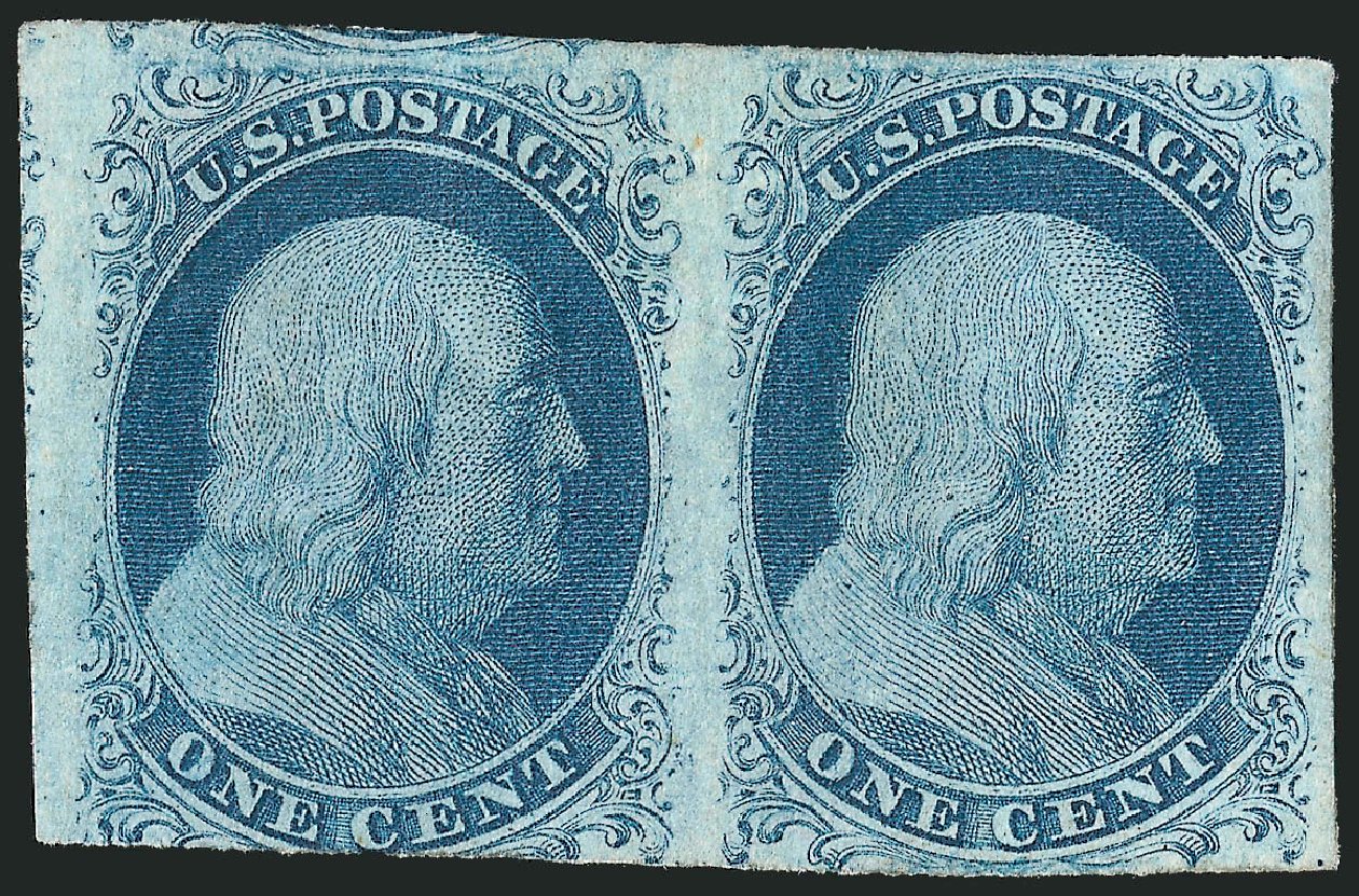 US Stamp Values Scott Cat. #7: 1851 1c Franklin. Robert Siegel Auction Galleries, Sep 2010, Sale 994, Lot 984