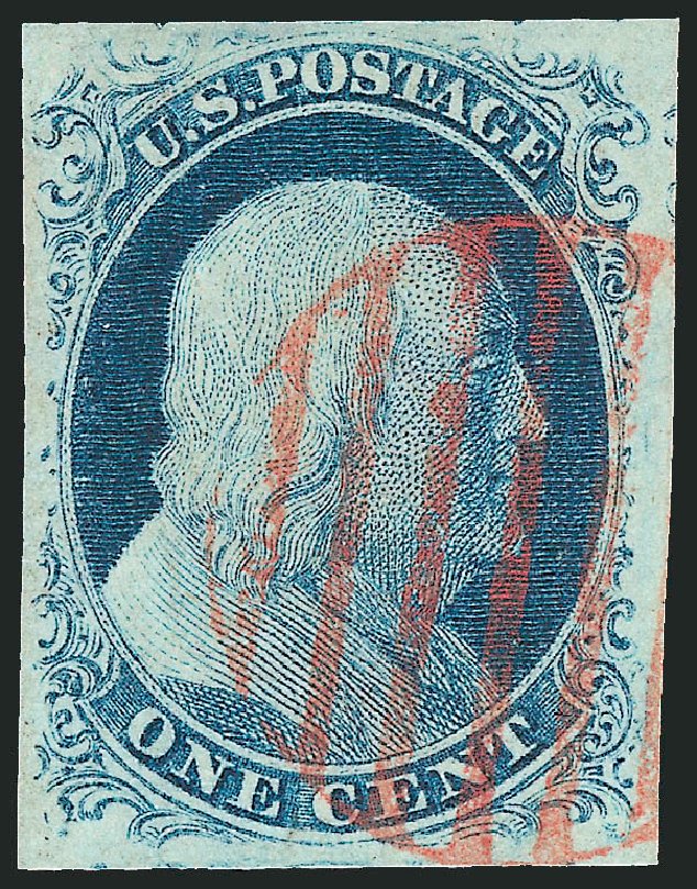 Price of US Stamps Scott Catalog # 7 - 1c 1851 Franklin. Robert Siegel Auction Galleries, Oct 2010, Sale 997, Lot 5124