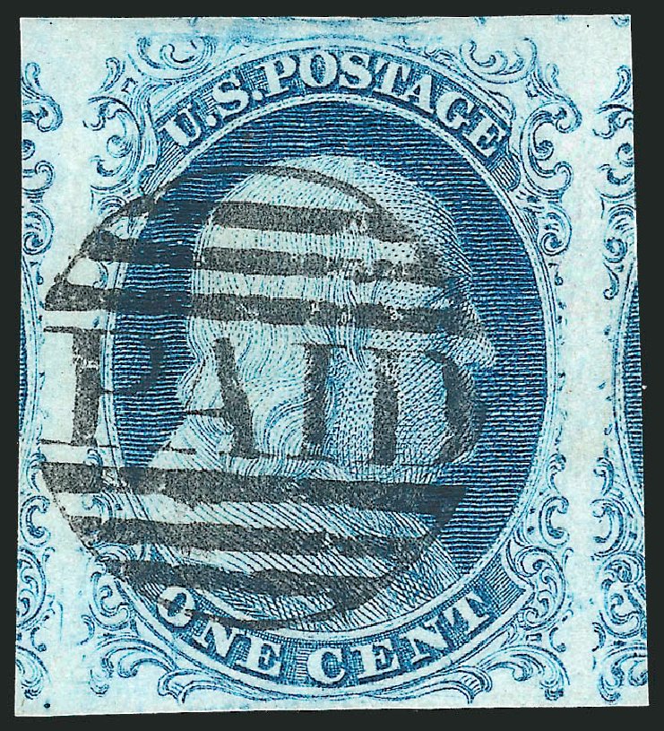 US Stamps Prices Scott Catalog #7 - 1851 1c Franklin. Robert Siegel Auction Galleries, Dec 2010, Sale 998, Lot 14