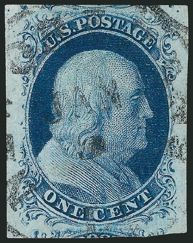 US Stamps Price Scott # 7 - 1851 1c Franklin. Robert Siegel Auction Galleries, Dec 2010, Sale 998, Lot 334