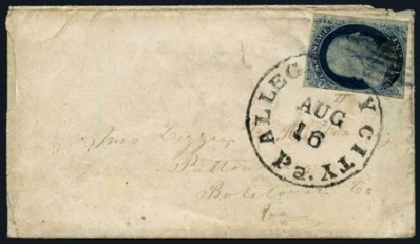 US Stamps Values Scott Cat. #7: 1851 1c Franklin. Harmer-Schau Auction Galleries, May 2012, Sale 93, Lot 245