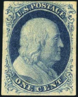 Price of US Stamps Scott Cat. # 7 - 1c 1851 Franklin. Harmer-Schau Auction Galleries, Aug 2012, Sale 94, Lot 985