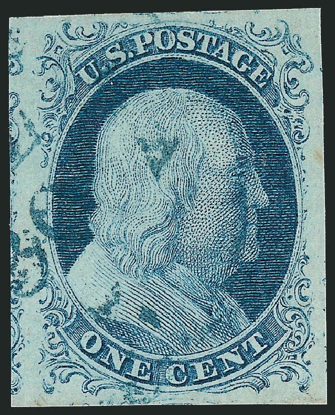 Value of US Stamps Scott #7: 1851 1c Franklin. Robert Siegel Auction Galleries, Oct 2012, Sale 1032, Lot 3015