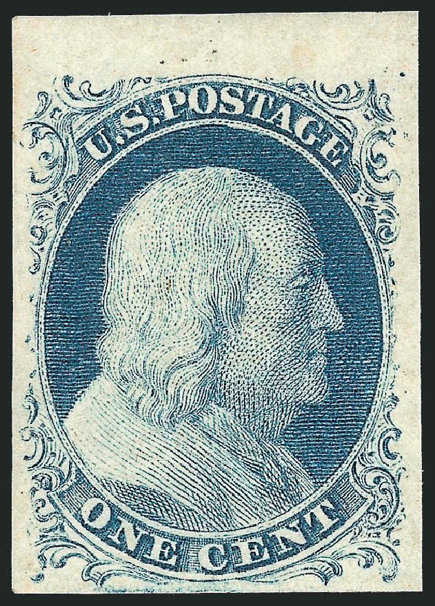 US Stamps Value Scott Cat. 7 - 1851 1c Franklin. Robert Siegel Auction Galleries, Nov 2013, Sale 1057, Lot 555